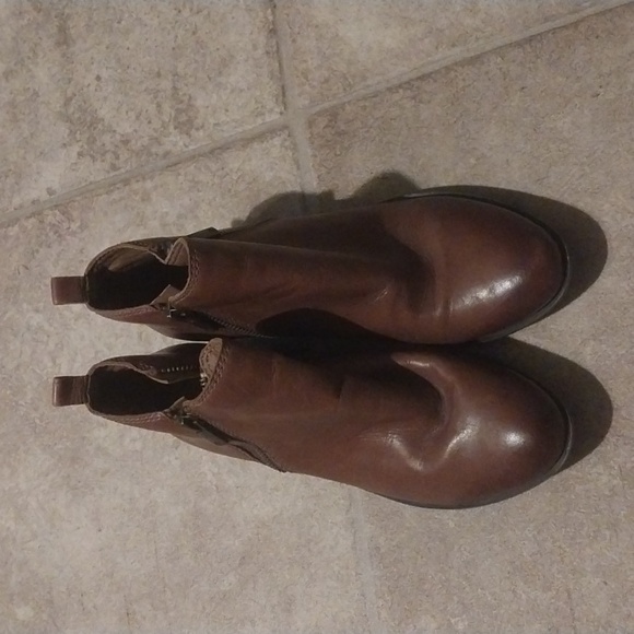 Lucky Brand Basel Leather Double Zip Bootie Women’s Size 7.5W Toffee - Picture 3 of 7